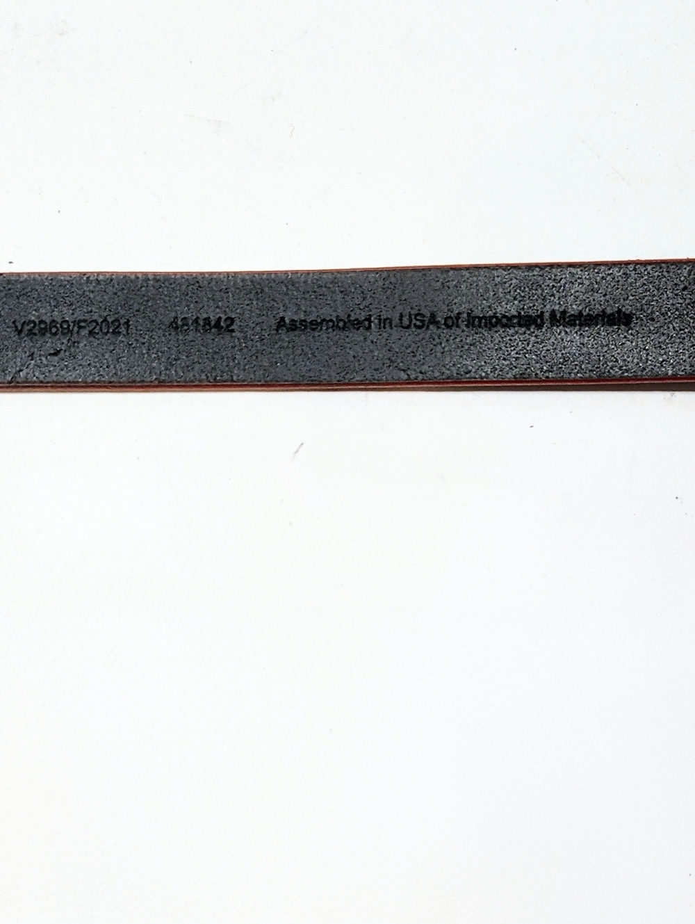 Delta Airlines Black Leather Belt with Red Edge Size M Medium 30½-33 Gold Buckle - Picture 7 of 11